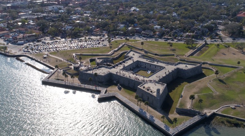 Vista aérea do Forte Castillo de San Marcos